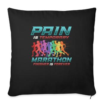 Marathonien finisher, est éternel marathonien - Housse de coussin décorative 45 x 45 cm - noir - Devant