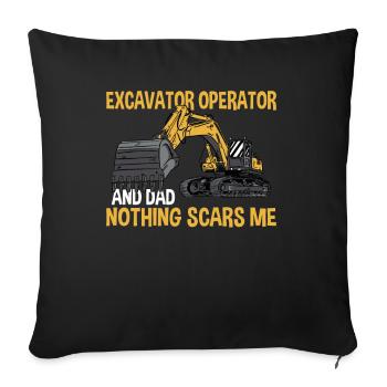 Baggerfahrer und Vater - Sofakissenbezug 45 x 45 cm - Schwarz - Vorne