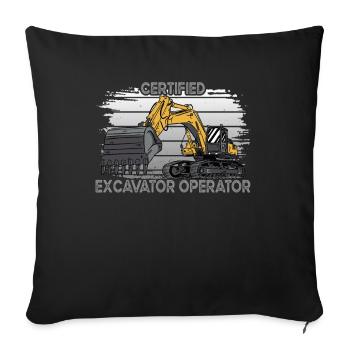 Certified Baggerführer - Sofakissenbezug 45 x 45 cm - Schwarz - Vorne