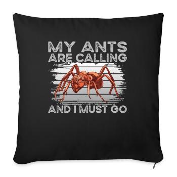 Ants Are Calling Ant Husbandry - Sofa pillowcase 17,3'' x 17,3'' (45 x 45 cm) - black - Front