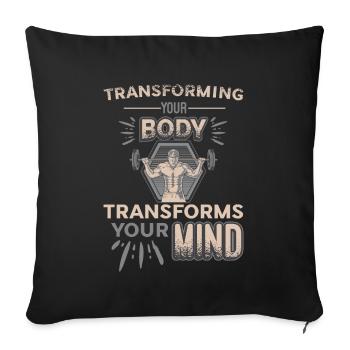 La transformation de votre corps façonne votre - Housse de coussin décorative 45 x 45 cm - noir - Devant