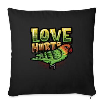 L’amour fait mal à l’oiseau perruche - Housse de coussin décorative 45 x 45 cm - noir - Devant