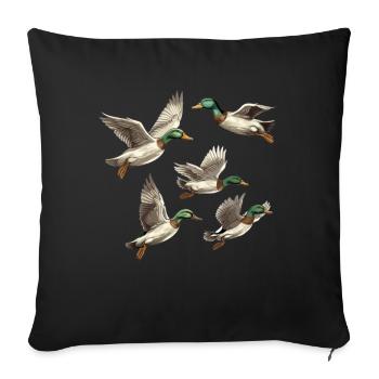 Flying Mallards Duck Farm Animal Duck Birds Lover - Sofa pillowcase 17,3'' x 17,3'' (45 x 45 cm) - black - Front