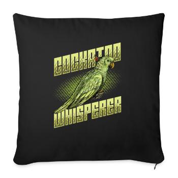 Cockatoo Whisperer, Cockatoo, Bird - Sofa pillowcase 17,3'' x 17,3'' (45 x 45 cm) - black - Front
