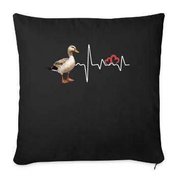 Duck Hunt Love Heartbeat Duck Hunter - Sofa pillowcase 17,3'' x 17,3'' (45 x 45 cm) - black - Front