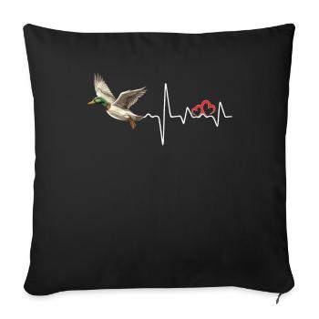 Duck Hunting Love Heartbeat Duck Hunter - Sofa pillowcase 17,3'' x 17,3'' (45 x 45 cm) - black - Front