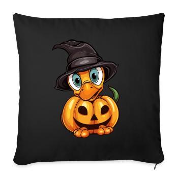 Vintage Duck Pumpkin Lazy Halloween Party Costume - Housse de coussin décorative 45 x 45 cm - noir - Devant