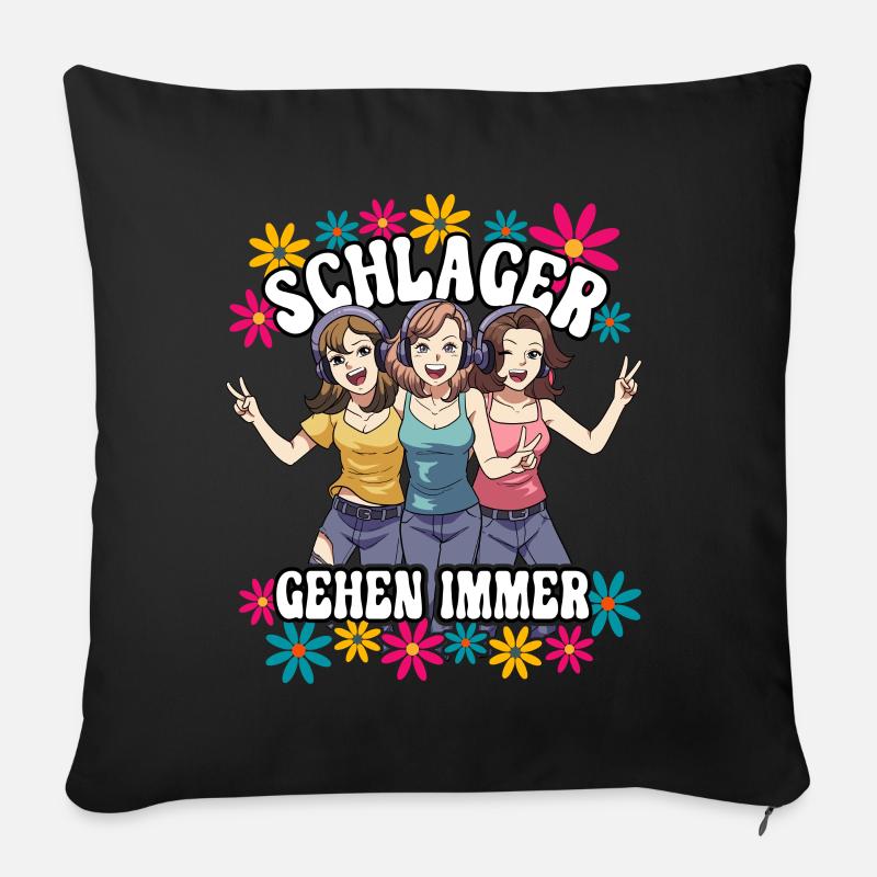 Schlager Gehen Immer - Sofakissenbezug 45 x 45 cm - Schwarz