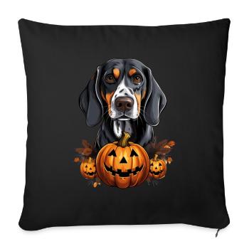 Bluetick Coonhound Dog Pumpkin Lazy Halloween - Sofa pillowcase 17,3'' x 17,3'' (45 x 45 cm) - black - Front
