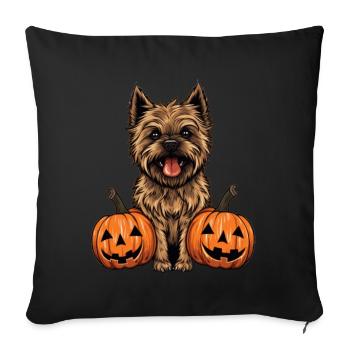 Cairn Terrier Dog Pumpkin Lazy Halloween Party - Sofakissenbezug 45 x 45 cm - Schwarz - Vorne