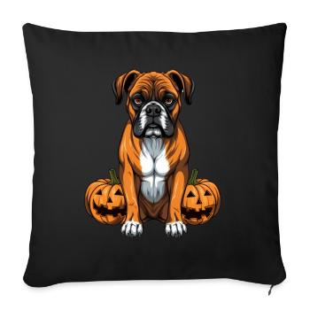 BOXER HUND Hund Kürbis Faule Halloween Party - Sofakissenbezug 45 x 45 cm - Schwarz - Vorne