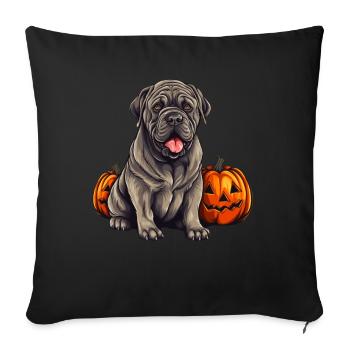 Neapolitan Mastiff Dog Pumpkin Lazy - Sofa pillowcase 17,3'' x 17,3'' (45 x 45 cm) - black - Front