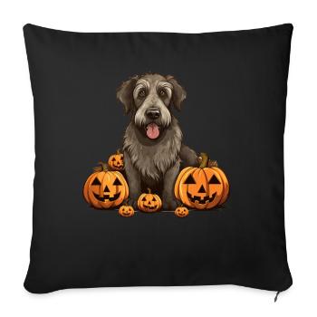 Irish Wolfhound Dog Pumpkin Lazy Halloween Party - Sofa pillowcase 17,3'' x 17,3'' (45 x 45 cm) - black - Front