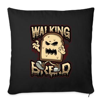 Walking Bread, Funny Halloween Costume - Sofa pillowcase 17,3'' x 17,3'' (45 x 45 cm) - black - Front