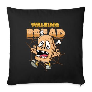 Walking Bread, Funny Halloween Costume - Sofa pillowcase 17,3'' x 17,3'' (45 x 45 cm) - black - Front