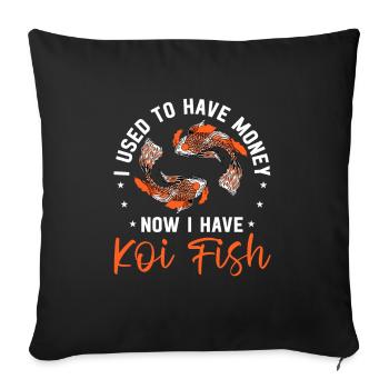 Koi Fish Japanese - Sofa pillowcase 17,3'' x 17,3'' (45 x 45 cm) - black - Front