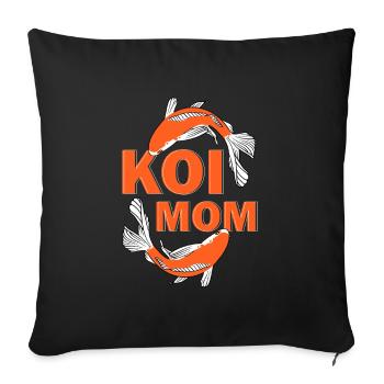 Koi Fish Japanese - Sofa pillowcase 17,3'' x 17,3'' (45 x 45 cm) - black - Front