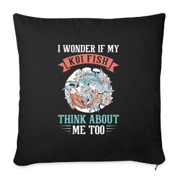 Koi Fish Japanese - Sofa pillowcase 17,3'' x 17,3'' (45 x 45 cm) - black - Front