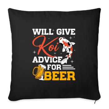 Koi Fish Japonais - Housse de coussin décorative 45 x 45 cm - noir - Devant