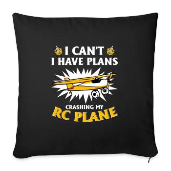 RC Airplane RC Airplane - Sofa pillowcase 17,3'' x 17,3'' (45 x 45 cm) - black - Front