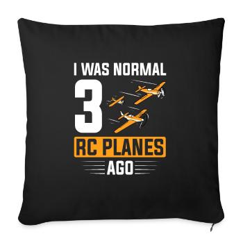 RC Airplane RC Airplane - Sofa pillowcase 17,3'' x 17,3'' (45 x 45 cm) - black - Front