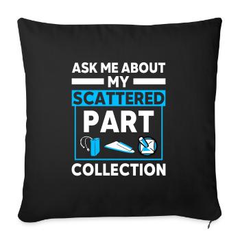 RC Avion RC Avion - Housse de coussin décorative 45 x 45 cm - noir - Devant