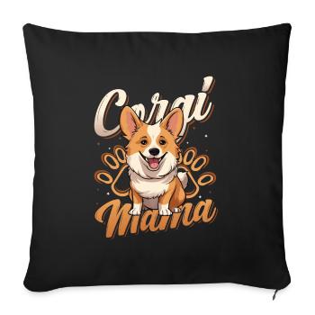 Corgi Mama - Cute Corgi Mama - Sofa pillowcase 17,3'' x 17,3'' (45 x 45 cm) - black - Front