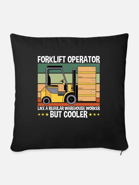 Forklift Operator Gabelstaplerfahrer - Sofakissenbezug 45 x 45 cm - Schwarz