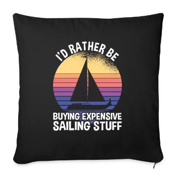 Buy Expensive Sailing Stuff - Sofakissenbezug 45 x 45 cm - Schwarz - Vorne