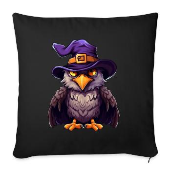 Eagle witch hat. Funny Halloween costume for - Sofa pillowcase 17,3'' x 17,3'' (45 x 45 cm) - black - Front