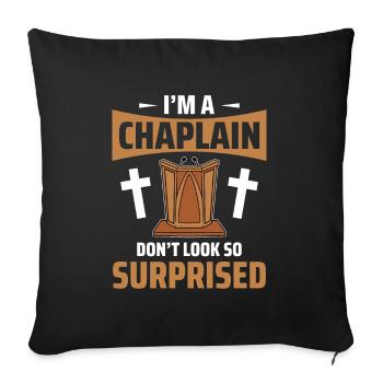 Chaplain Pastor - Sofa pillowcase 17,3'' x 17,3'' (45 x 45 cm) - black - Front
