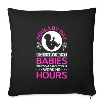 Doula Nurse Midwife - Sofa pillowcase 17,3'' x 17,3'' (45 x 45 cm) - black - Front