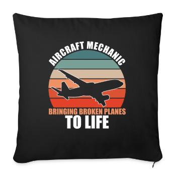 Aircraft mechanic - Sofa pillowcase 17,3'' x 17,3'' (45 x 45 cm) - black - Front