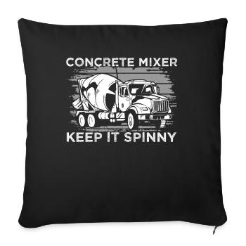 Driver concrete mixer - Sofa pillowcase 17,3'' x 17,3'' (45 x 45 cm) - black - Front