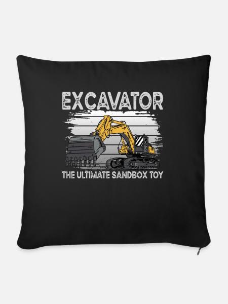 Bagger Sandkasten - Sofakissenbezug 45 x 45 cm - Schwarz