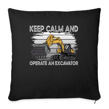 Gardez le conducteur de pelle calme - Housse de coussin décorative 45 x 45 cm - noir - Devant