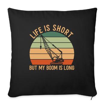 Dicton du grutier - Housse de coussin décorative 45 x 45 cm - noir - Devant