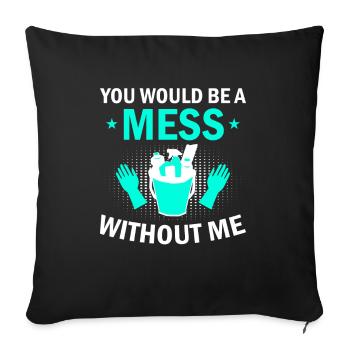 Week of Appreciation for Housekeeping - Sofa pillowcase 17,3'' x 17,3'' (45 x 45 cm) - black - Front