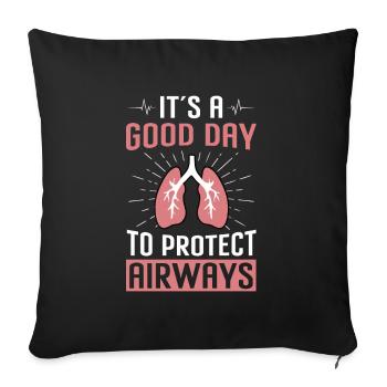 Respiratory Therapist Respiratory Therapy - Sofa pillowcase 17,3'' x 17,3'' (45 x 45 cm) - black - Front