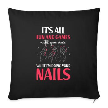 Nail Tech Maniküre Nail Technikerin - Sofakissenbezug 45 x 45 cm - Schwarz - Vorne