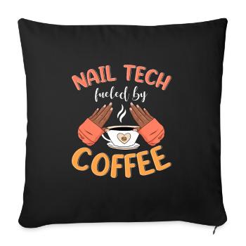 Nail Tech Manucure Technicienne des ongles - Housse de coussin décorative 45 x 45 cm - noir - Devant