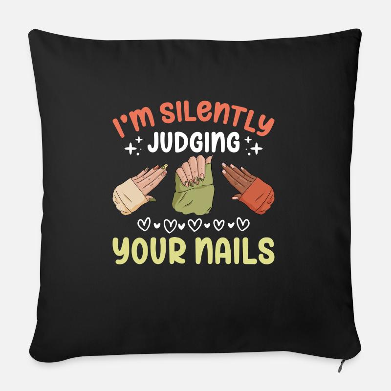 Nail Tech Manicure Nail Technician - Sofa pillowcase 17,3'' x 17,3'' (45 x 45 cm) - black