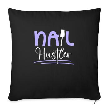 Nail Tech Manucure Technicienne des ongles - Housse de coussin décorative 45 x 45 cm - noir - Devant