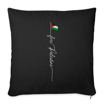 Free Palestine, vintage Palestinian Patriotic Flag - Sofa pillowcase 17,3'' x 17,3'' (45 x 45 cm) - black - Front
