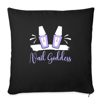 Nail Tech Manucure Technicienne des ongles - Housse de coussin décorative 45 x 45 cm - noir - Devant