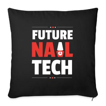 Nail Tech Manucure Technicienne des ongles - Housse de coussin décorative 45 x 45 cm - noir - Devant