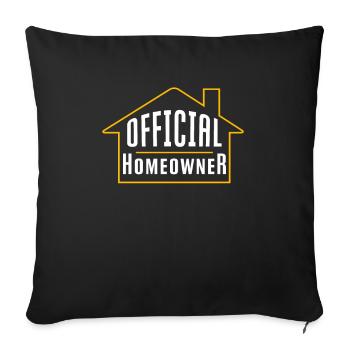 Nouveau propriétaire Propriétaire d’une maison Propriétaire d’une maison - Housse de coussin décorative 45 x 45 cm - noir - Devant