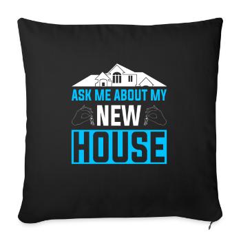 Nouveau propriétaire Propriétaire d’une maison Propriétaire d’une maison - Housse de coussin décorative 45 x 45 cm - noir - Devant
