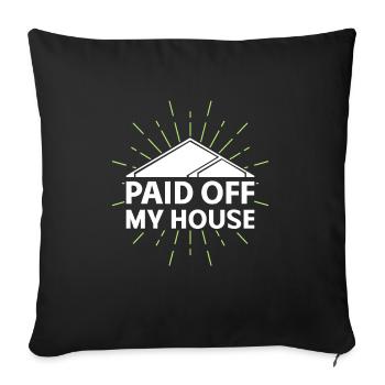 Nouveau propriétaire Propriétaire d’une maison Propriétaire d’une maison - Housse de coussin décorative 45 x 45 cm - noir - Devant