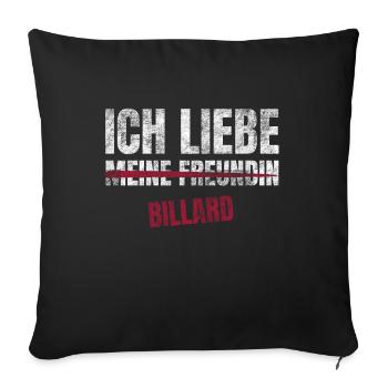 Billard Ich Liebe Zeitvertreib Hobby - Sofakissenbezug 45 x 45 cm - Schwarz - Vorne